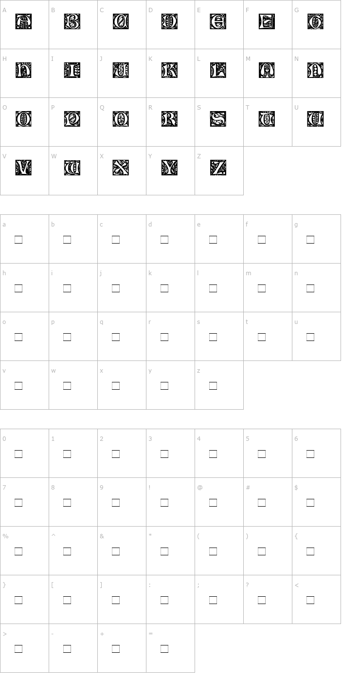 Character Map Jongeleur Font