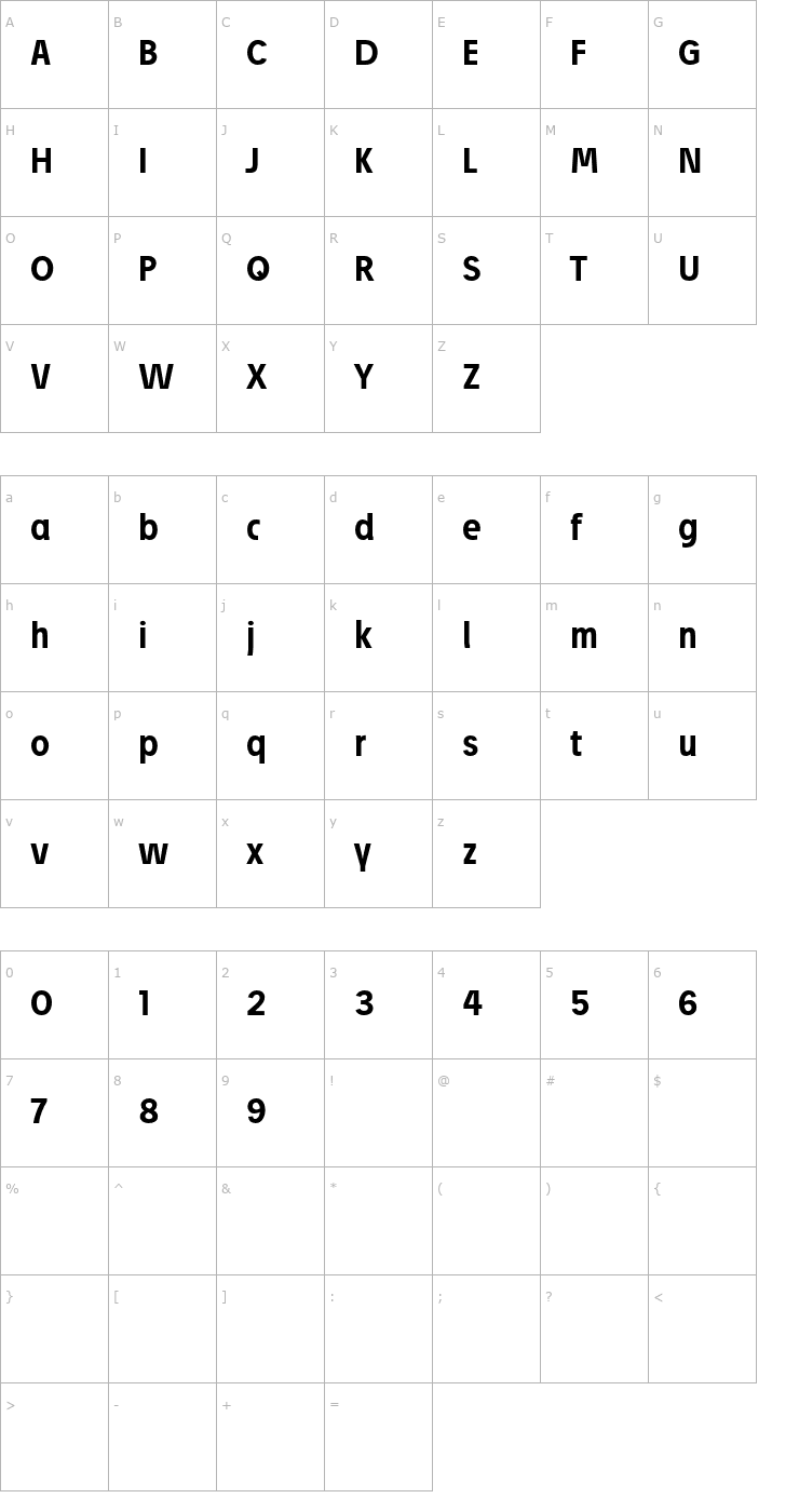 Character Map Josef Pro Bold Font