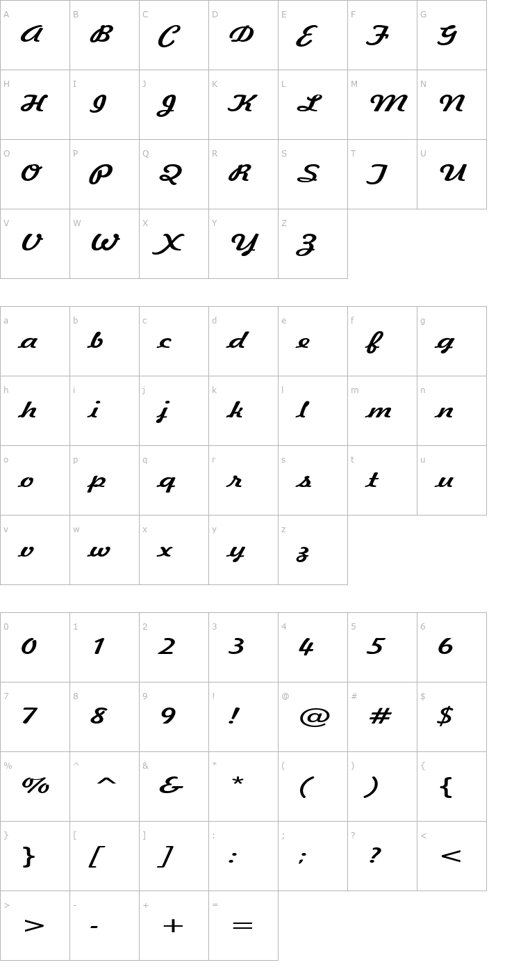 Character Map Jott 44 Extended Normal Font
