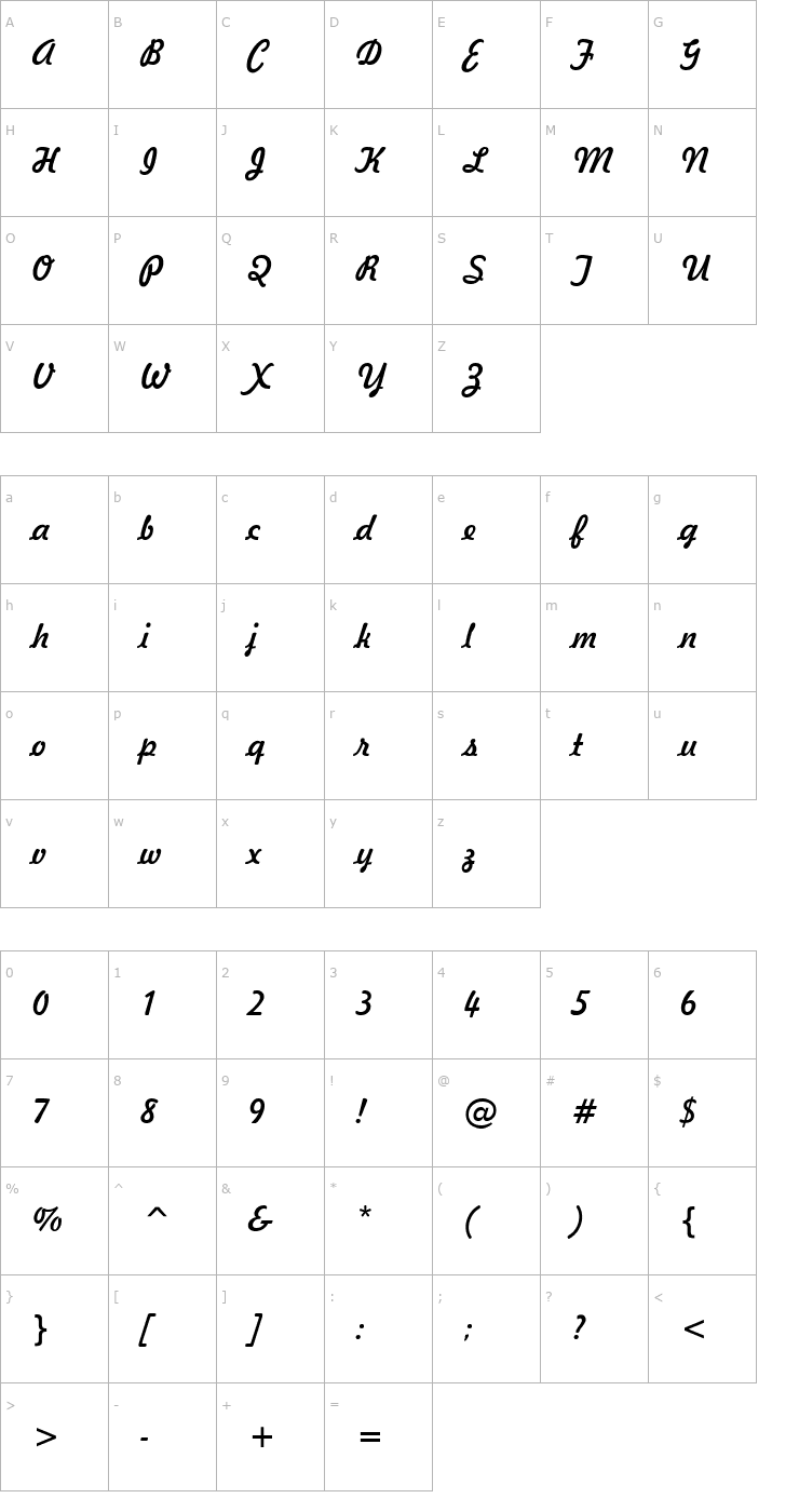 Character Map Jott 44 Normal Font