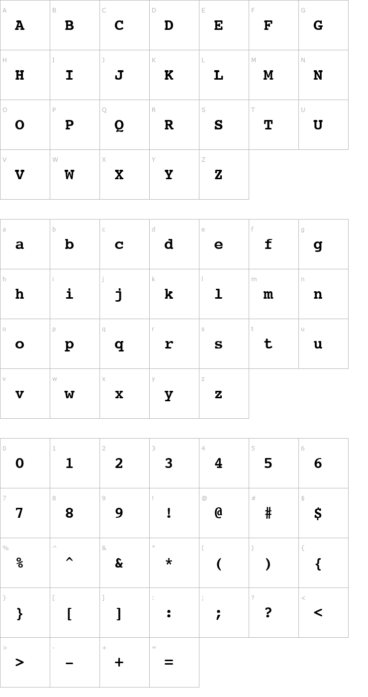Character Map Journal Bold Font