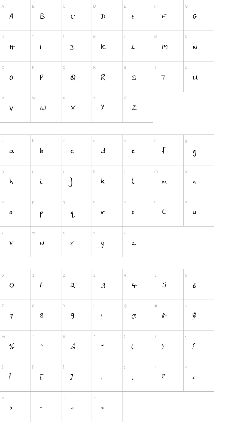 Character Map JP Hand Straight Font