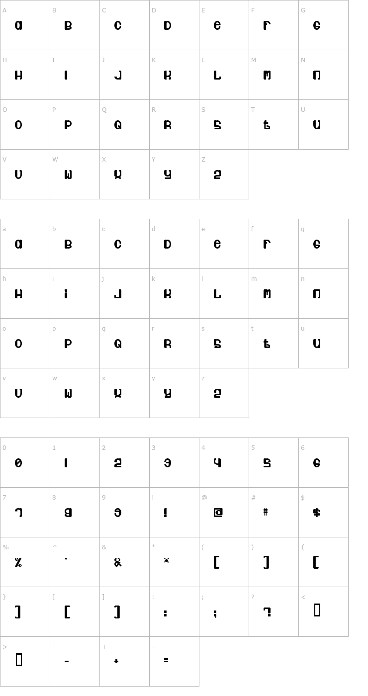 Character Map Jubie Font