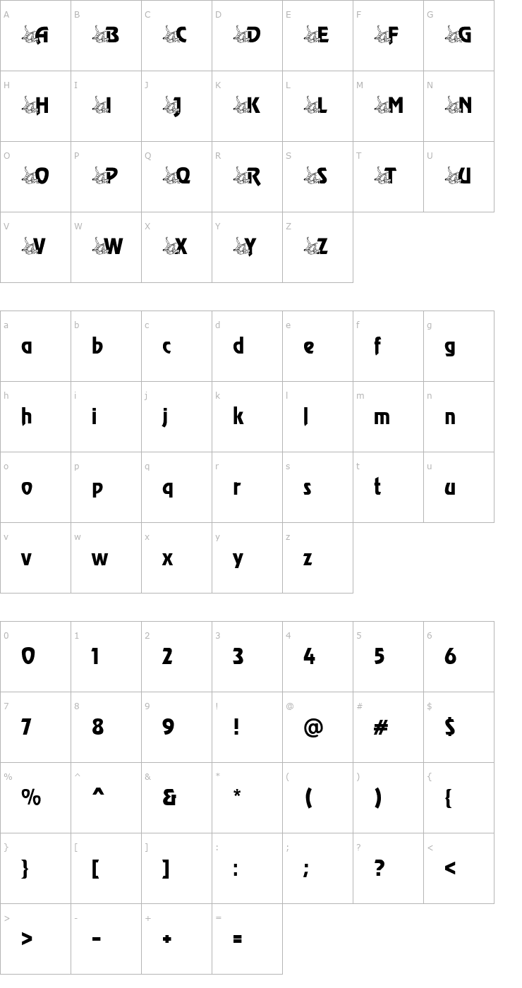 Character Map Judo Becker Font