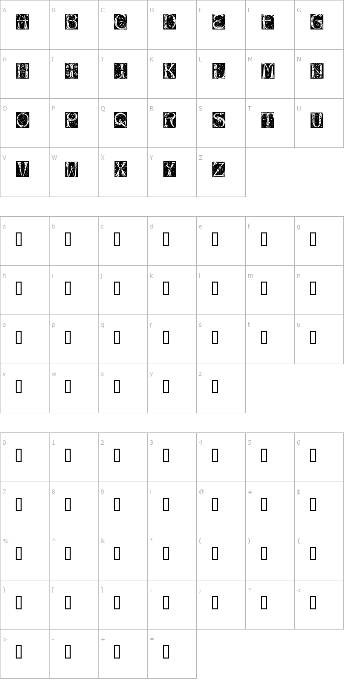 Character Map Jugend Font