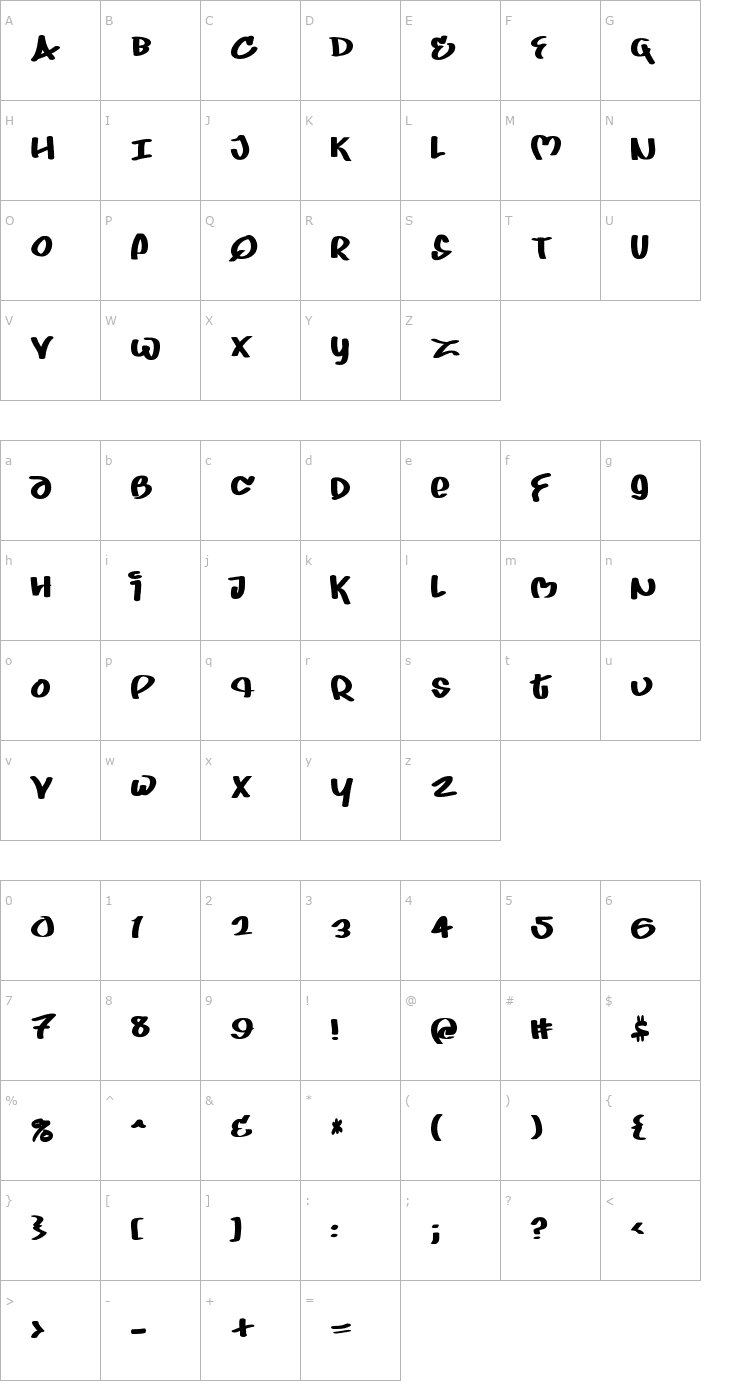 Character Map Juice Font