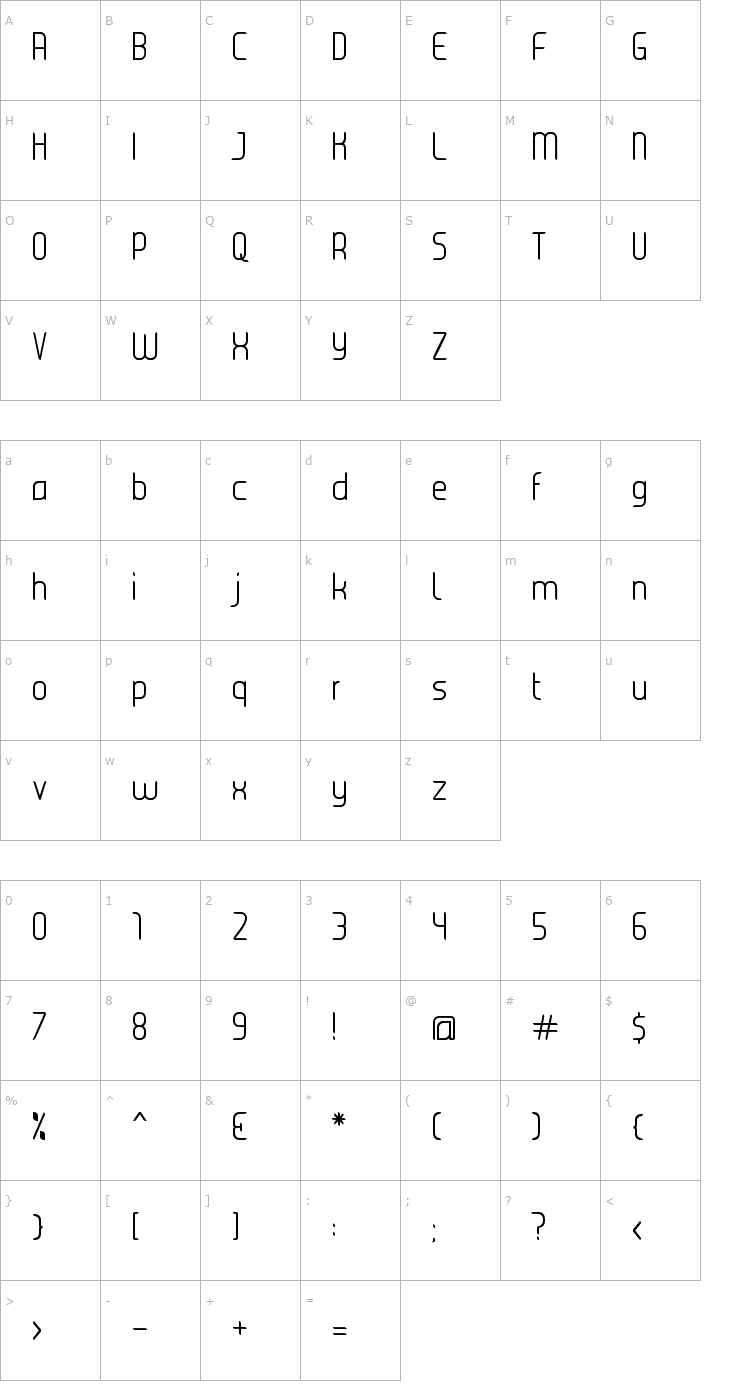 Character Map JUICE Light Font