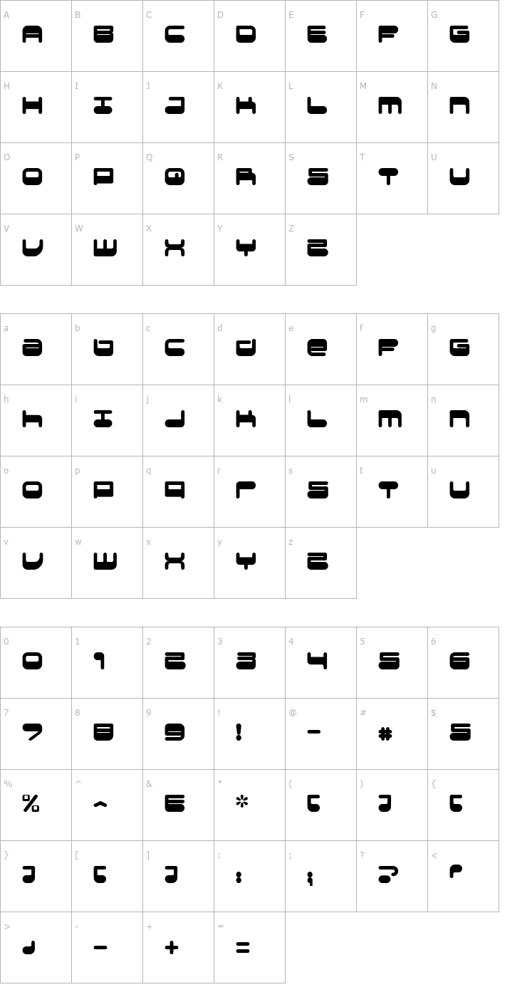 Character Map JUICYFRUITS2.0E Font