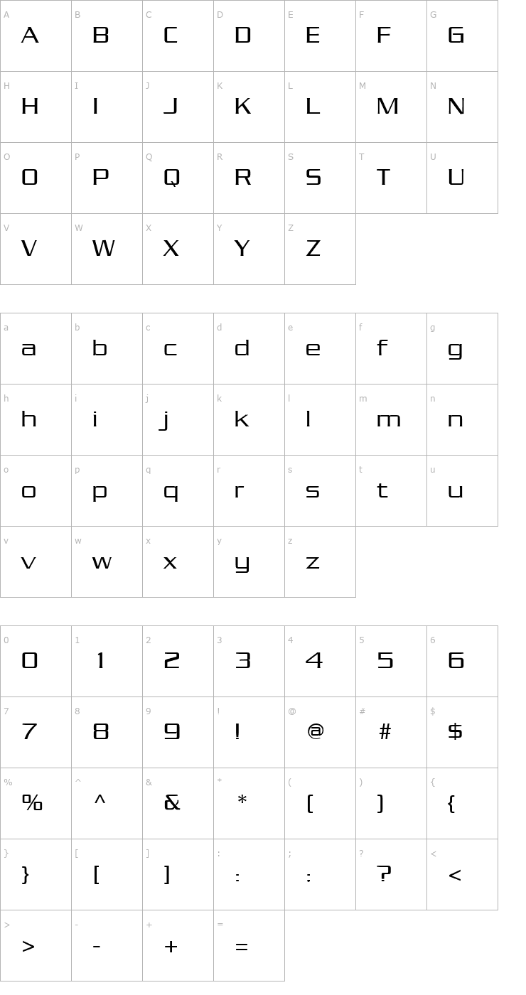Character Map Julius Regular Font