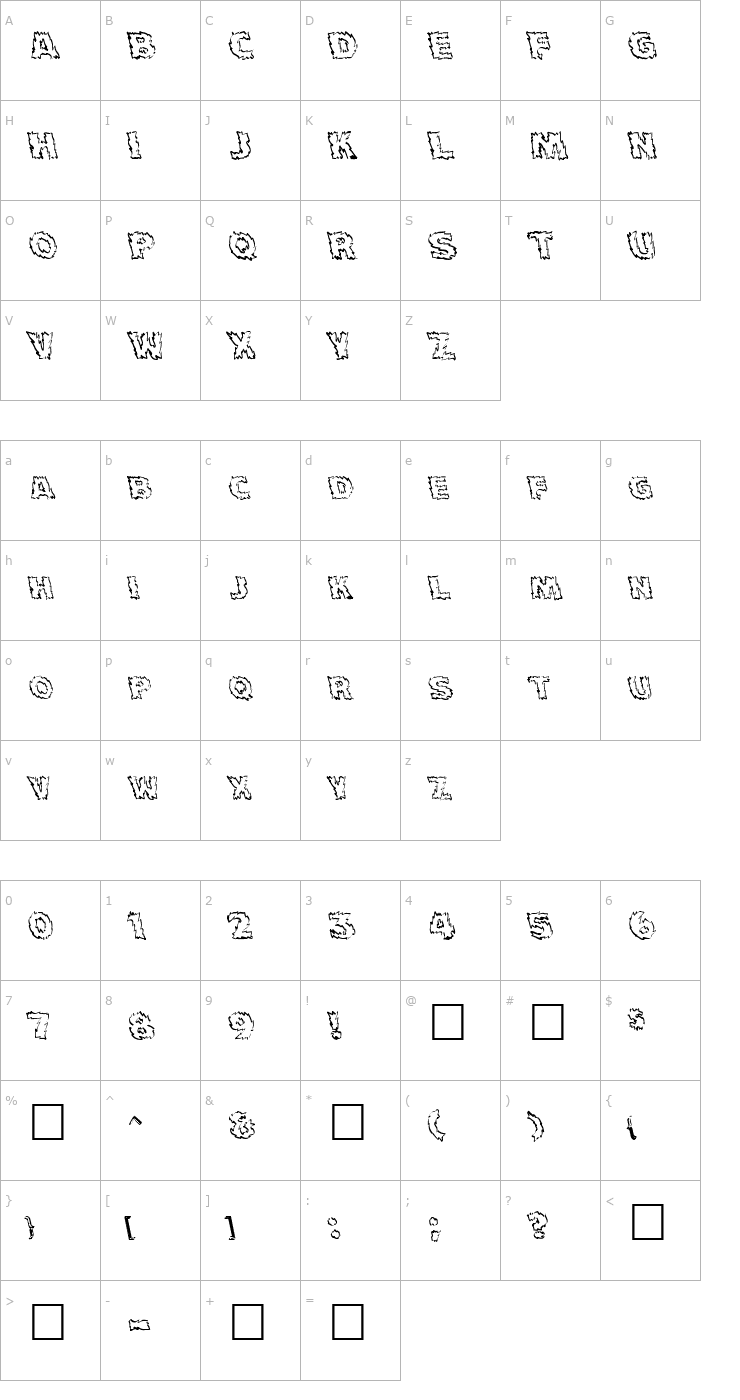 Character Map July Fourth Normal Font