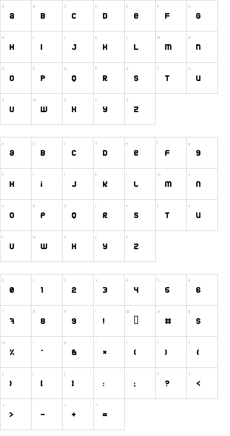 Character Map Jumbo Font