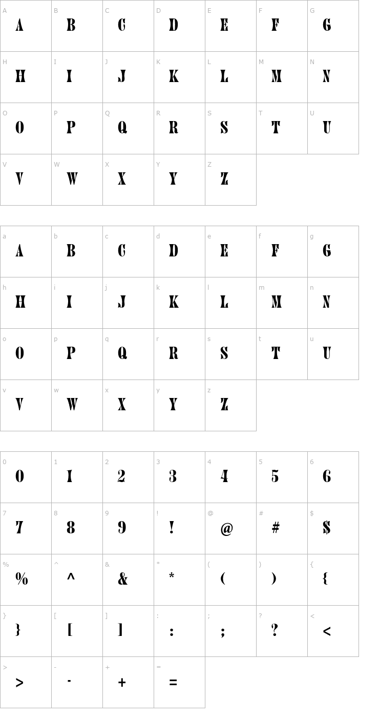 Character Map JuniperStd Font