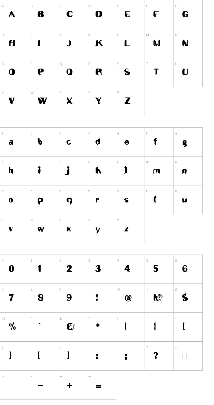 Character Map Junk Font