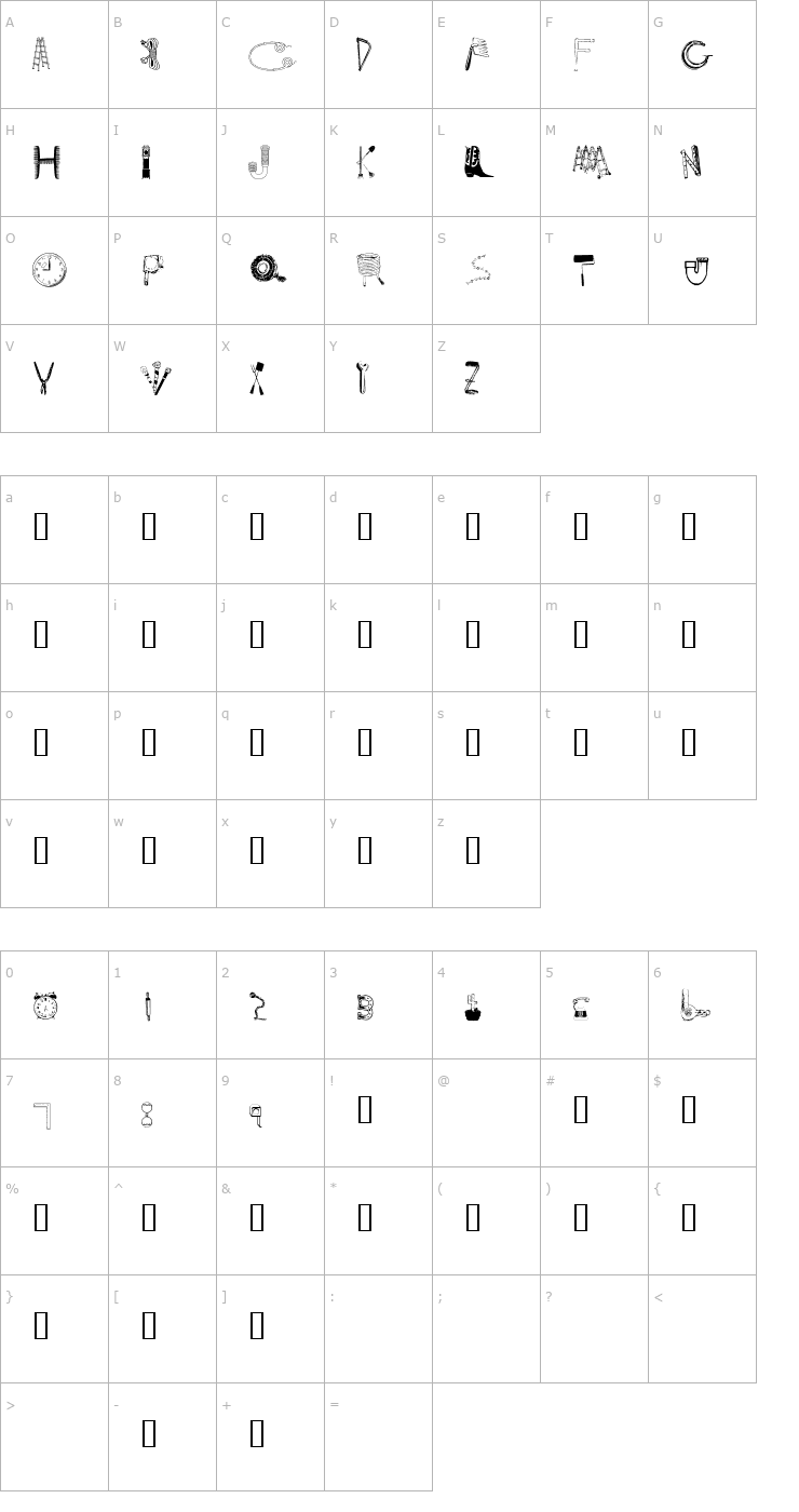 Character Map Junkpickers Delight Font