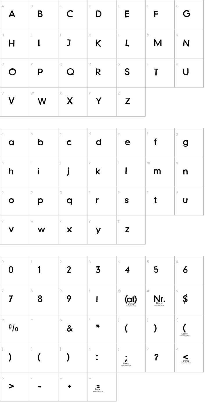 Character Map Just another stamp Font