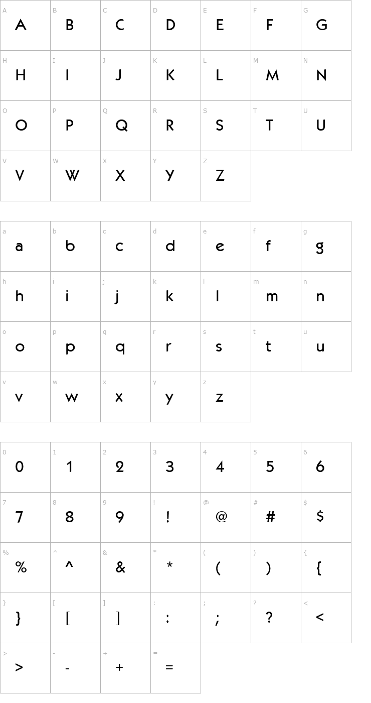 Character Map Kabob Font