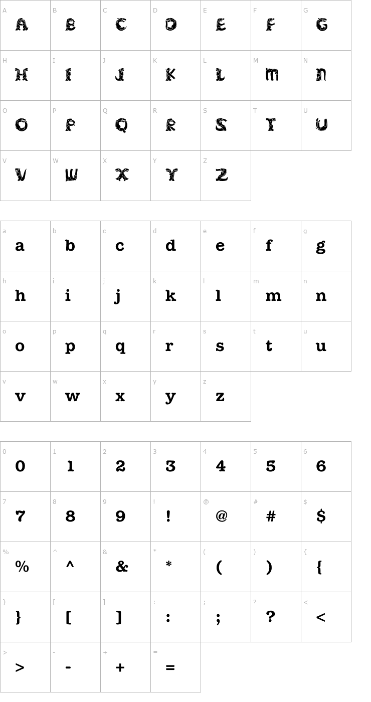 Character Map KADinoSob Font