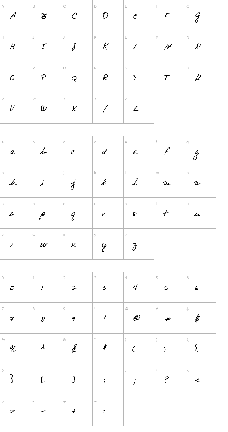 Character Map Kaempf Regular Font