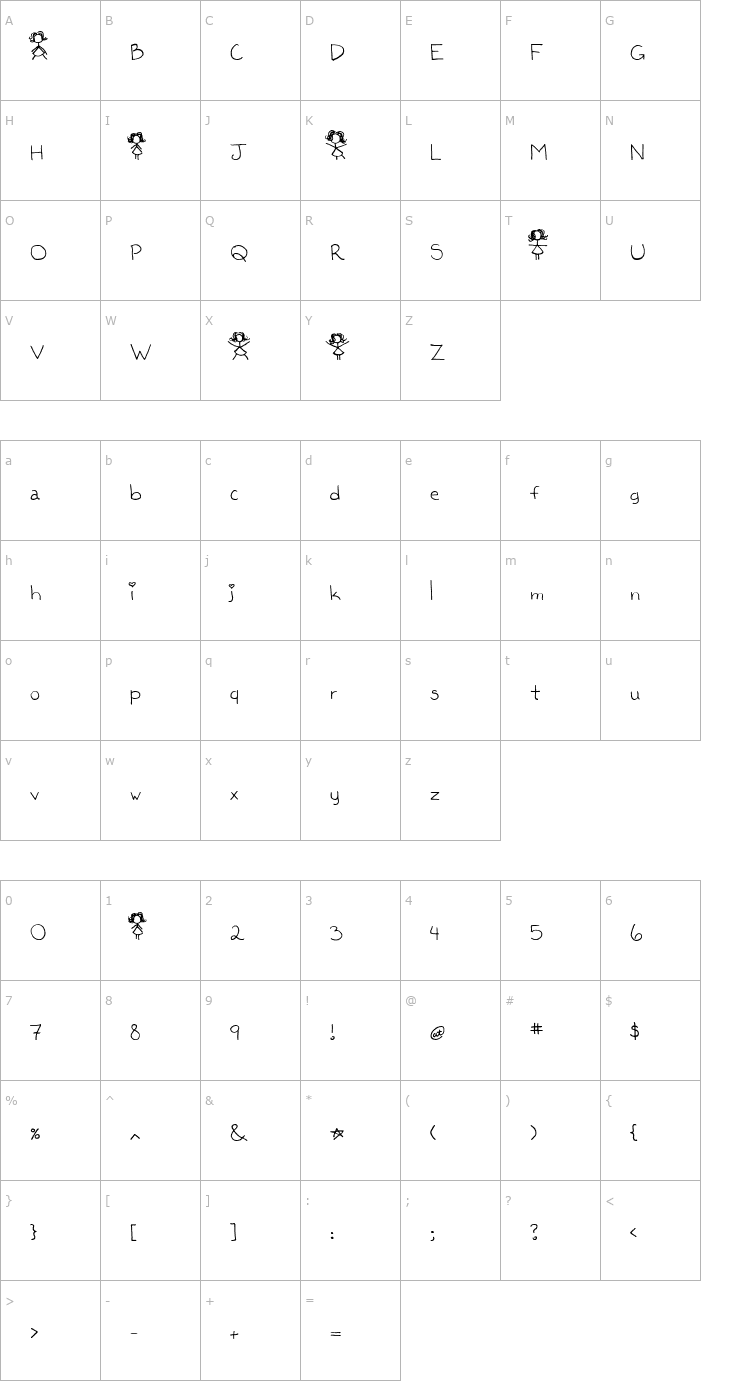 Character Map Kaileen Font