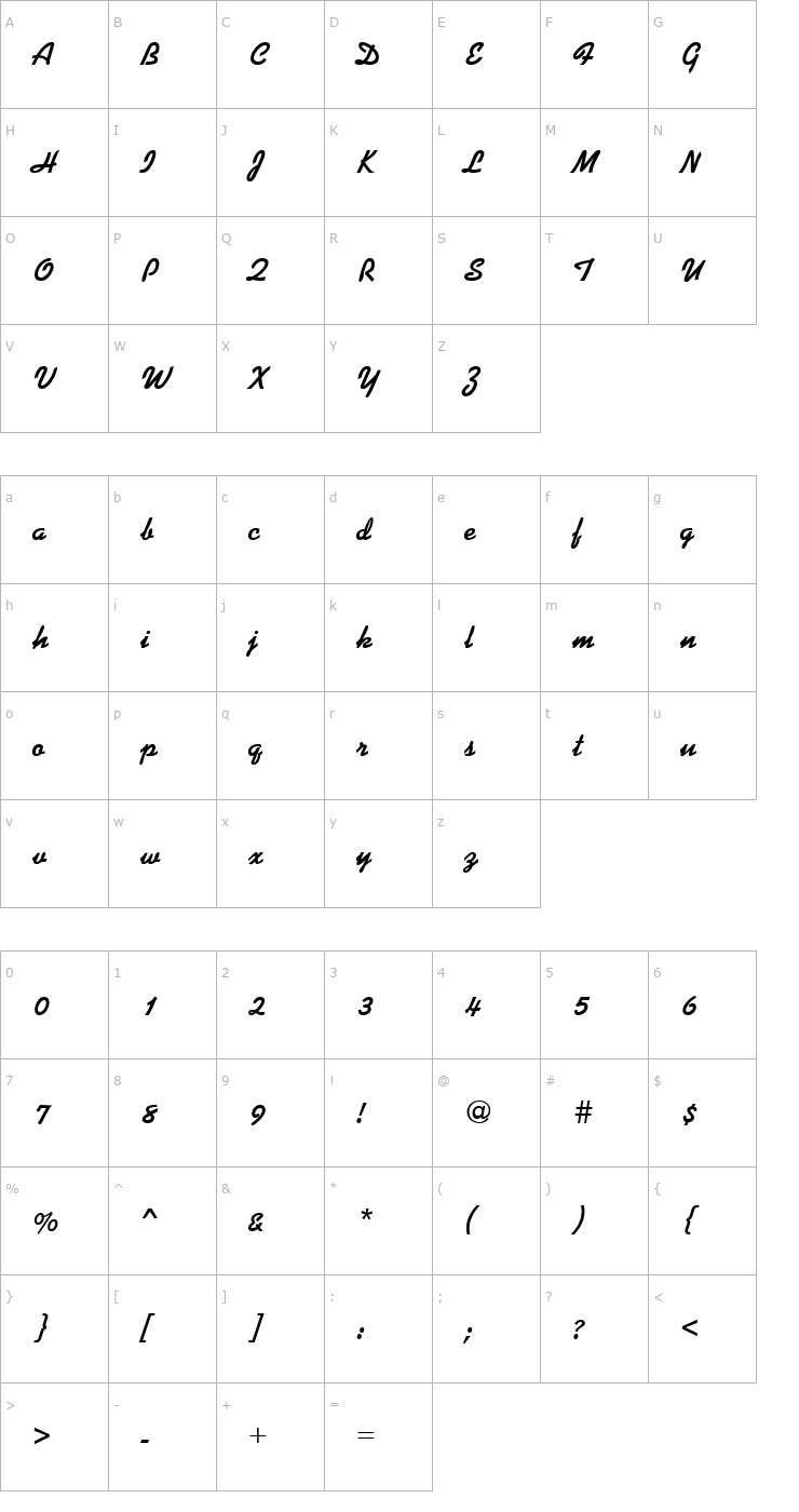 Character Map Kaleidoscope Regular Font