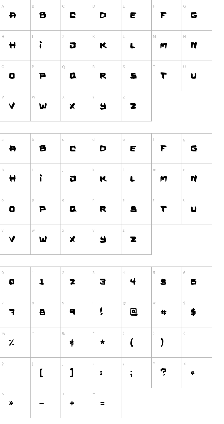 Character Map Kalystérine Font