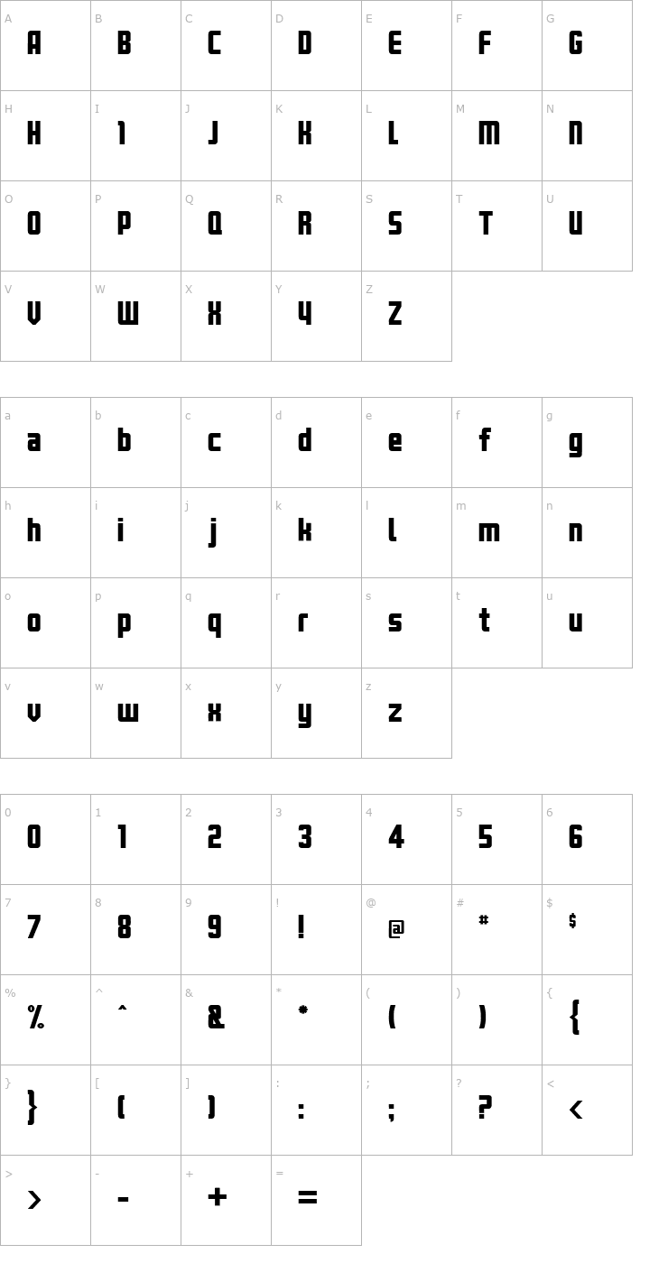 Character Map Kanal-Regular Font