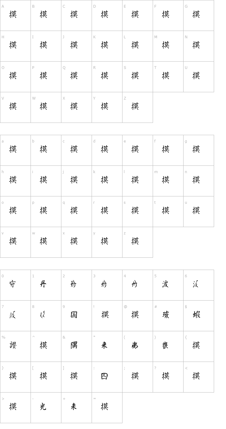 Character Map Kanji Special Font