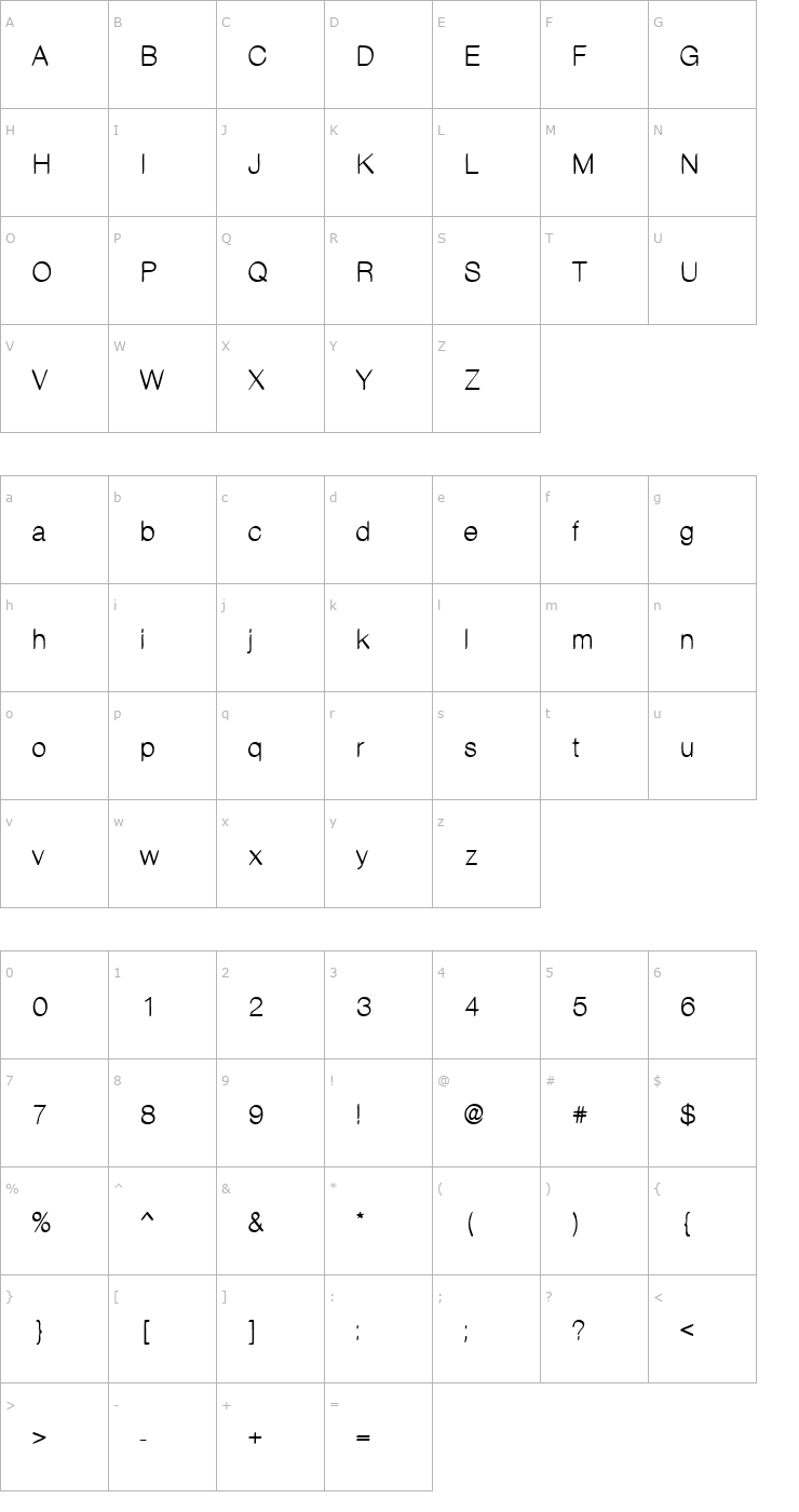 Character Map Kanon Font