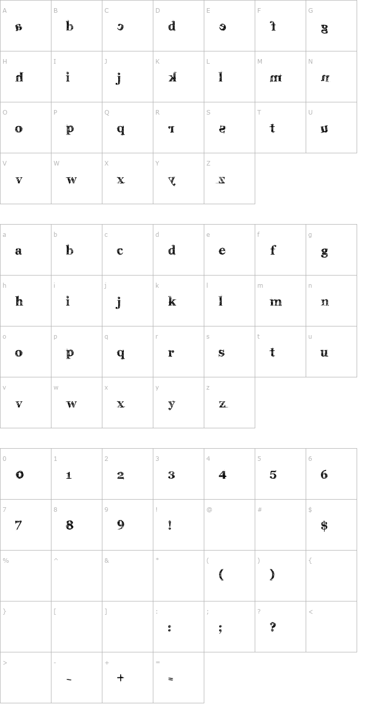 Character Map Karabine Font
