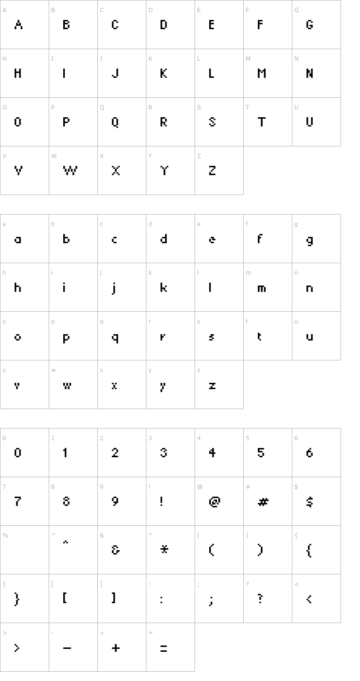 Character Map KareSixDots Font