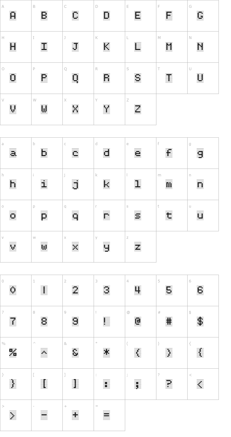 Character Map Karlisbad Font
