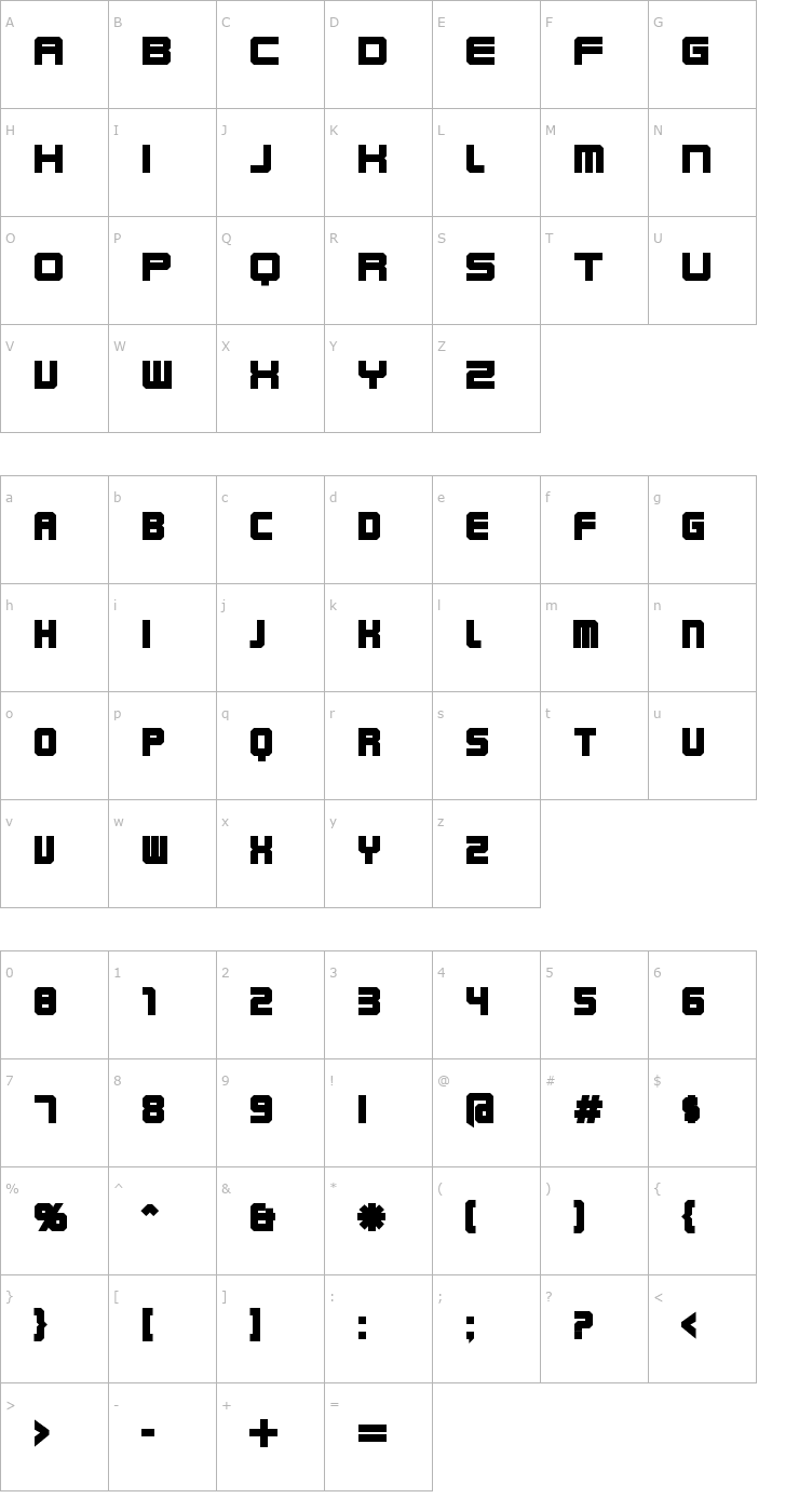 Character Map Karnivore Black Font