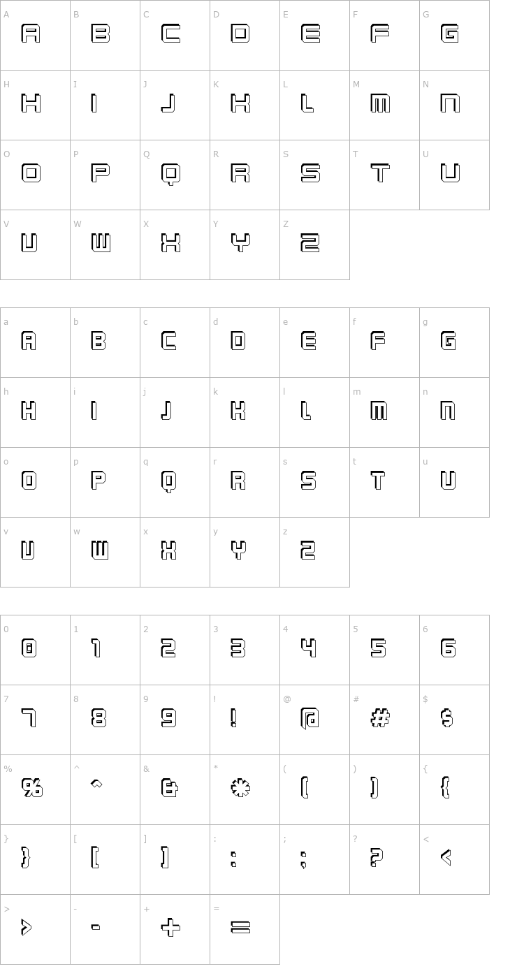 Character Map Karnivore Four Font