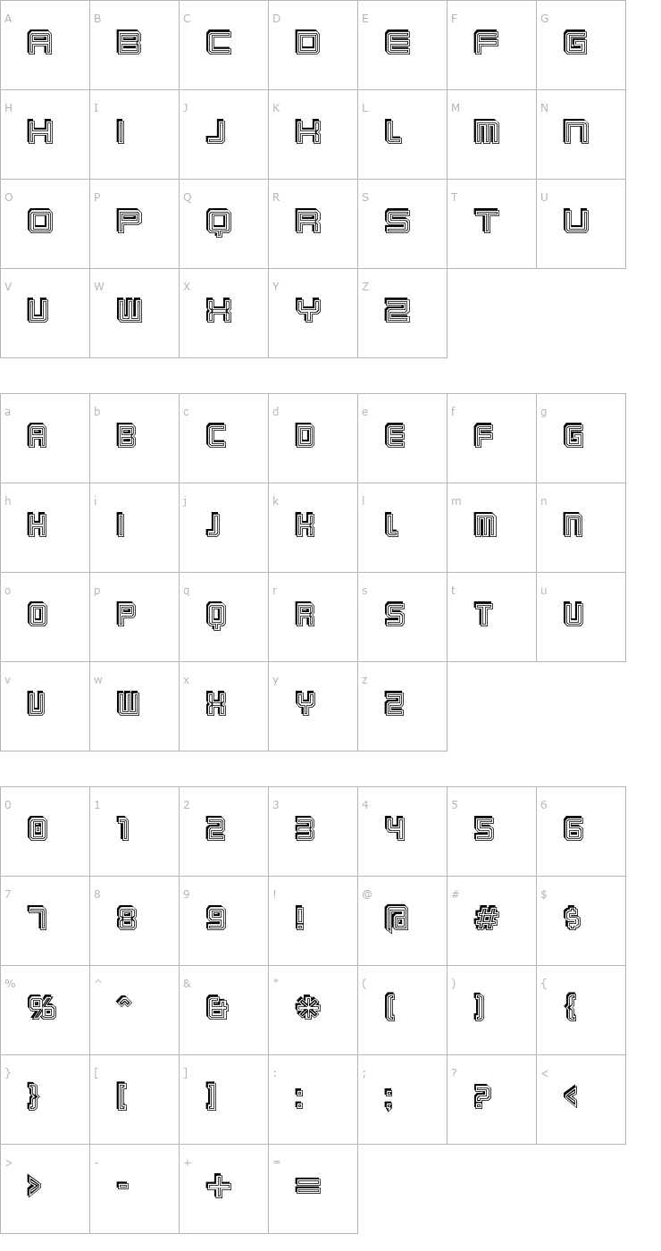 Character Map Karnivore Stack Font