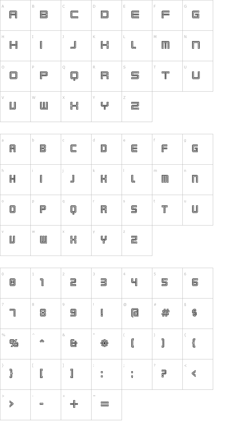 Character Map Karnivore Tecca Font