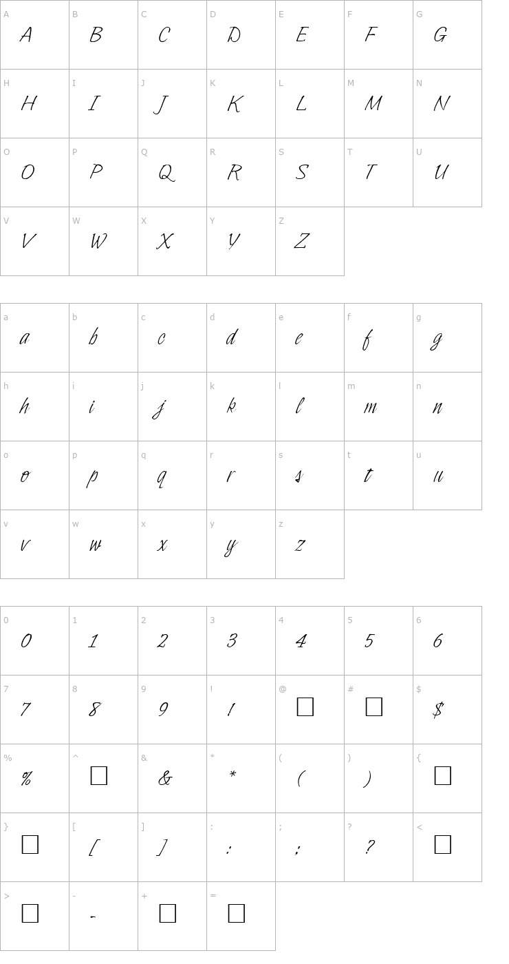 Character Map Kasimir Font
