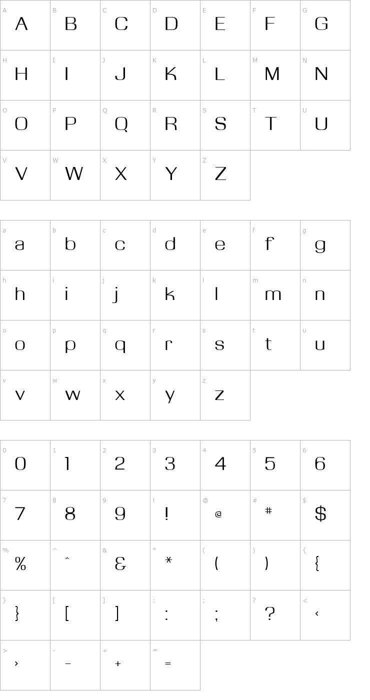 Character Map KasseFLF Font