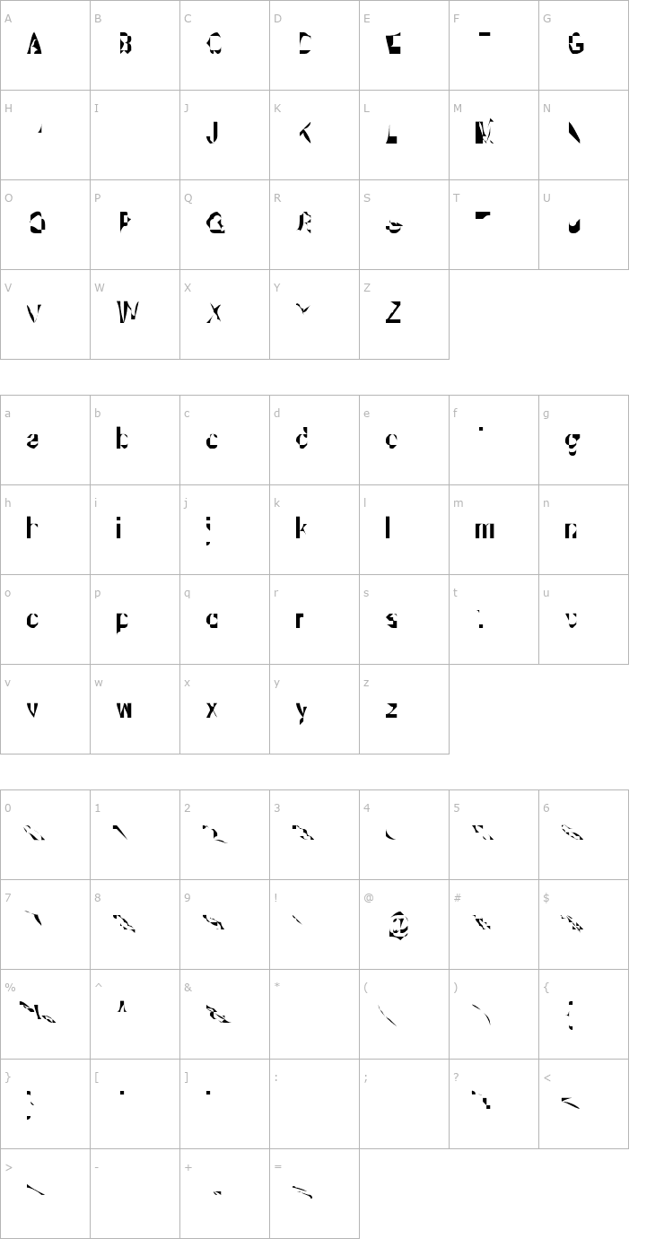 Character Map Kattakodd Font