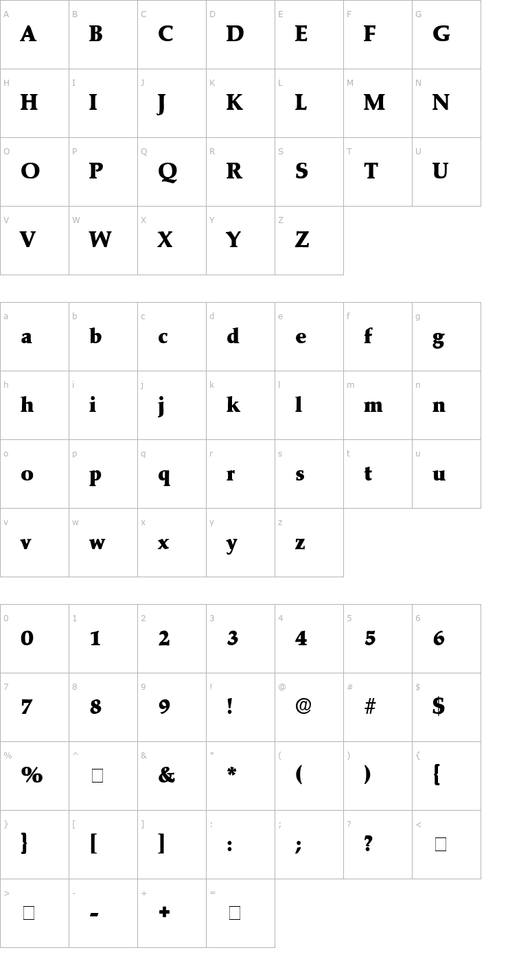 Character Map Katzen Display SSi Font