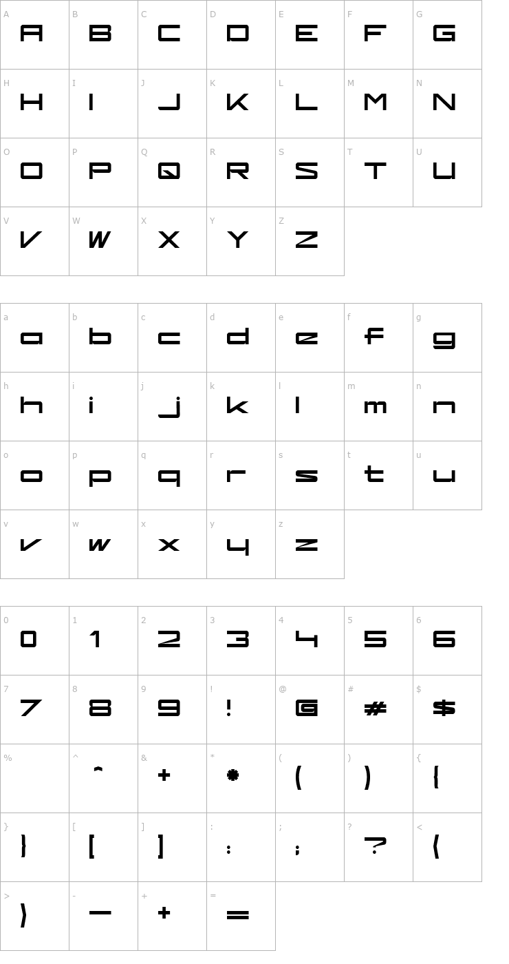 Character Map kaufhalle HO Font