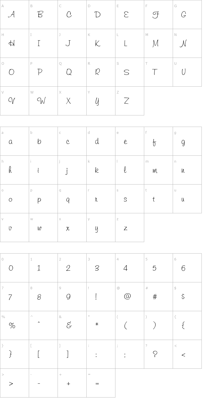 Character Map Kayleigh Font
