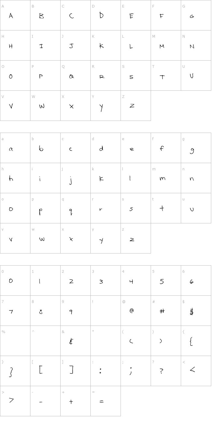 Character Map Kcirtap Font