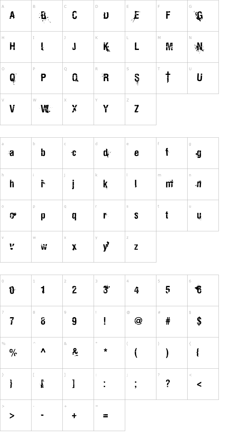 Character Map Keetano Katana KillBill Bold Font