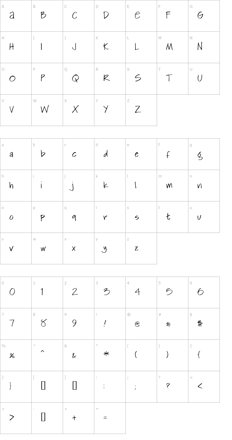 Character Map Kemie Normal Font