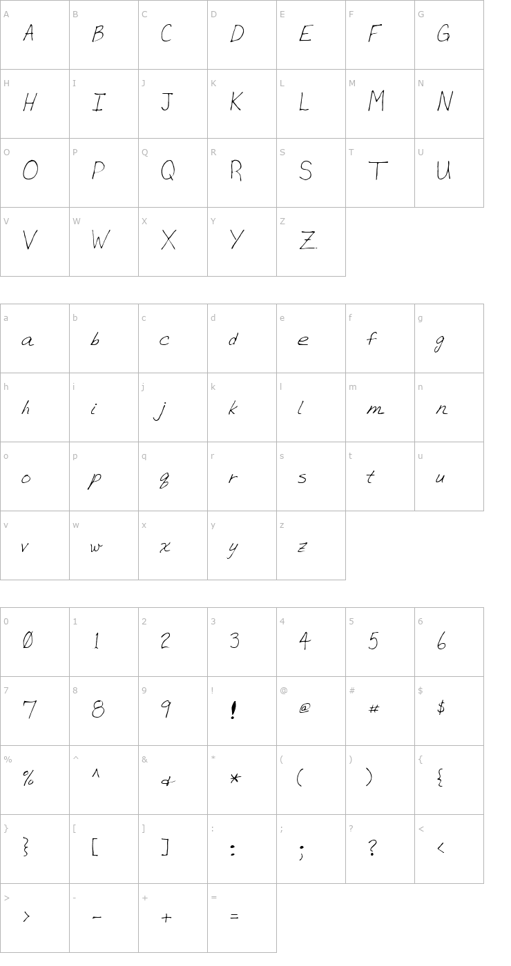 Character Map Ken Regular Font