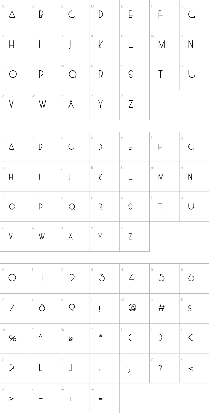 Character Map Kensington Font