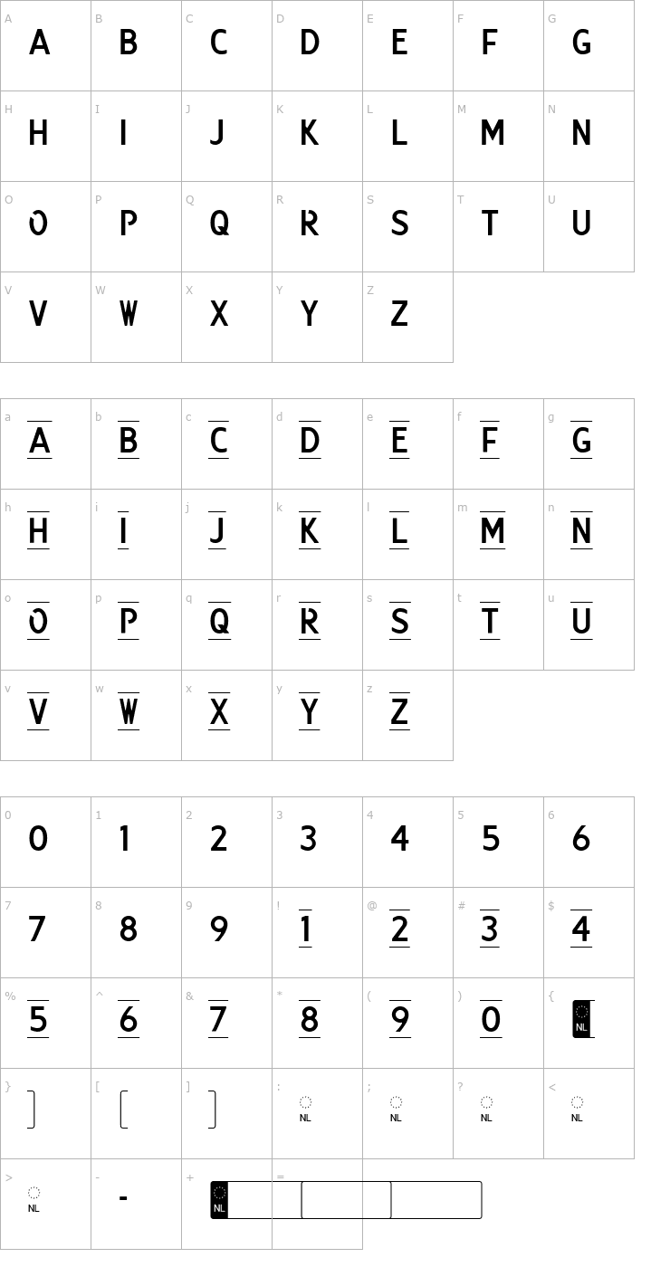 Character Map Kenteken Font