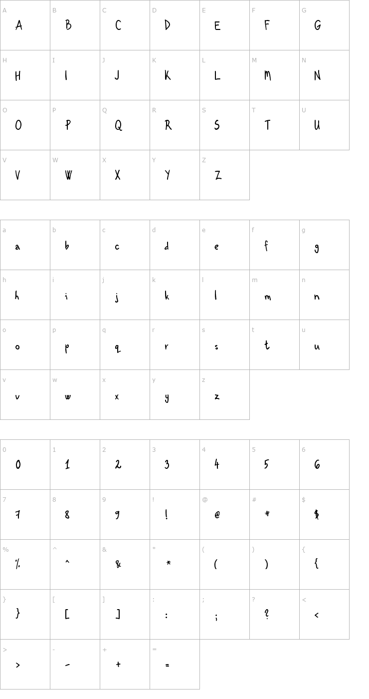 Character Map Kenzou Font