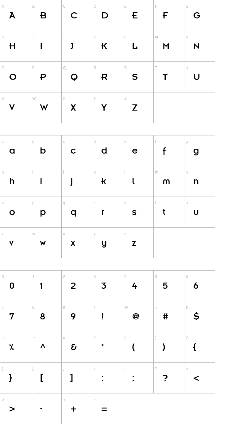 Character Map Kernel SSi Font