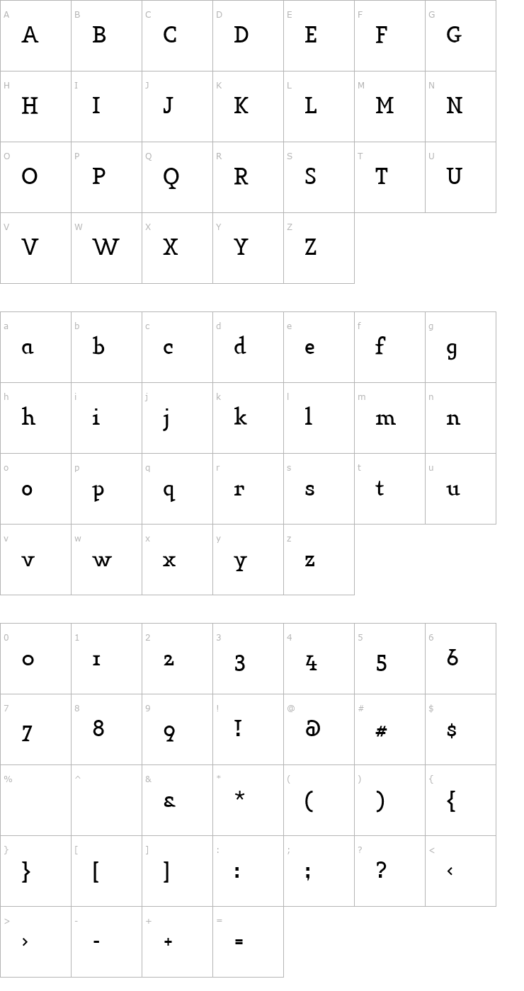 Character Map Key-Light Font